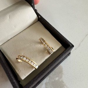 J diamond gold  earrings